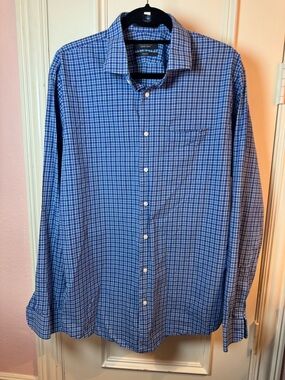 Nordstrom Blue Checked Dress Shirt